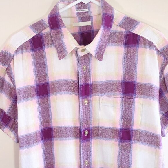 MOTHER Plaid Soft Flannel Relaxed Fit Shirt Women's Small Western Boho Outdoorsy - Picture 1 of 11